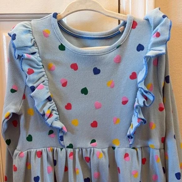 Boden ribbed long sleeve dress with ruffles. - Picture 2 of 5